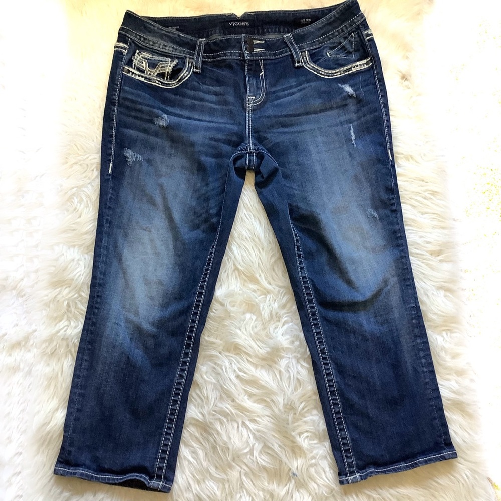 Vigoss Dublin Distressed Capri Jeans Size 15/16